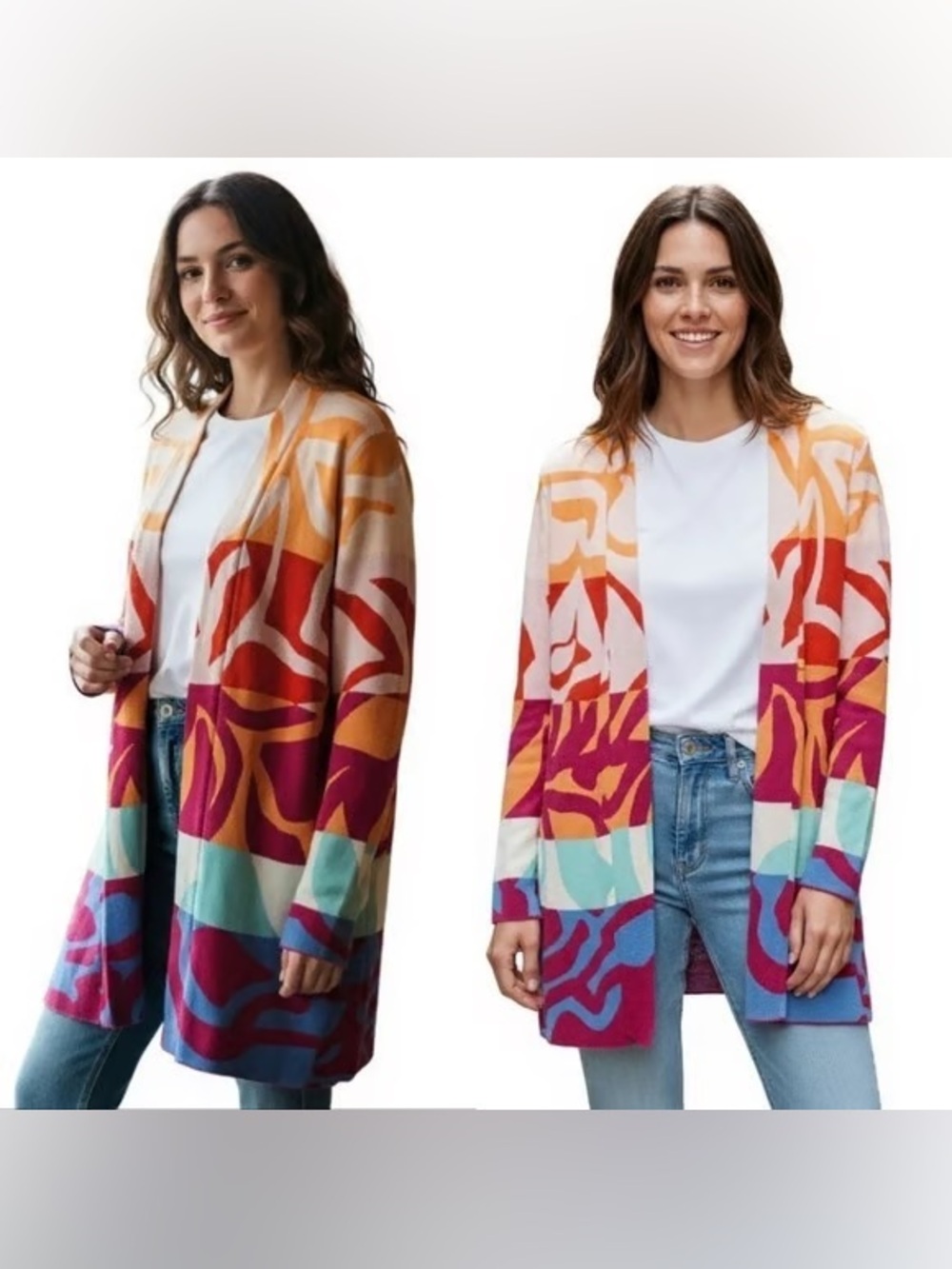 Soft Surroundings Color Burst Floral Cardigan Size XL